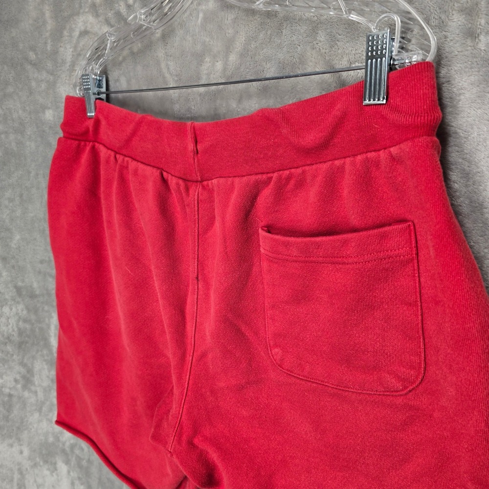 Champion Reverse Weave Shorts Mens XL Red Big Logo Cut Off Raw Hem Sweat Shorts - Picture 13 of 14